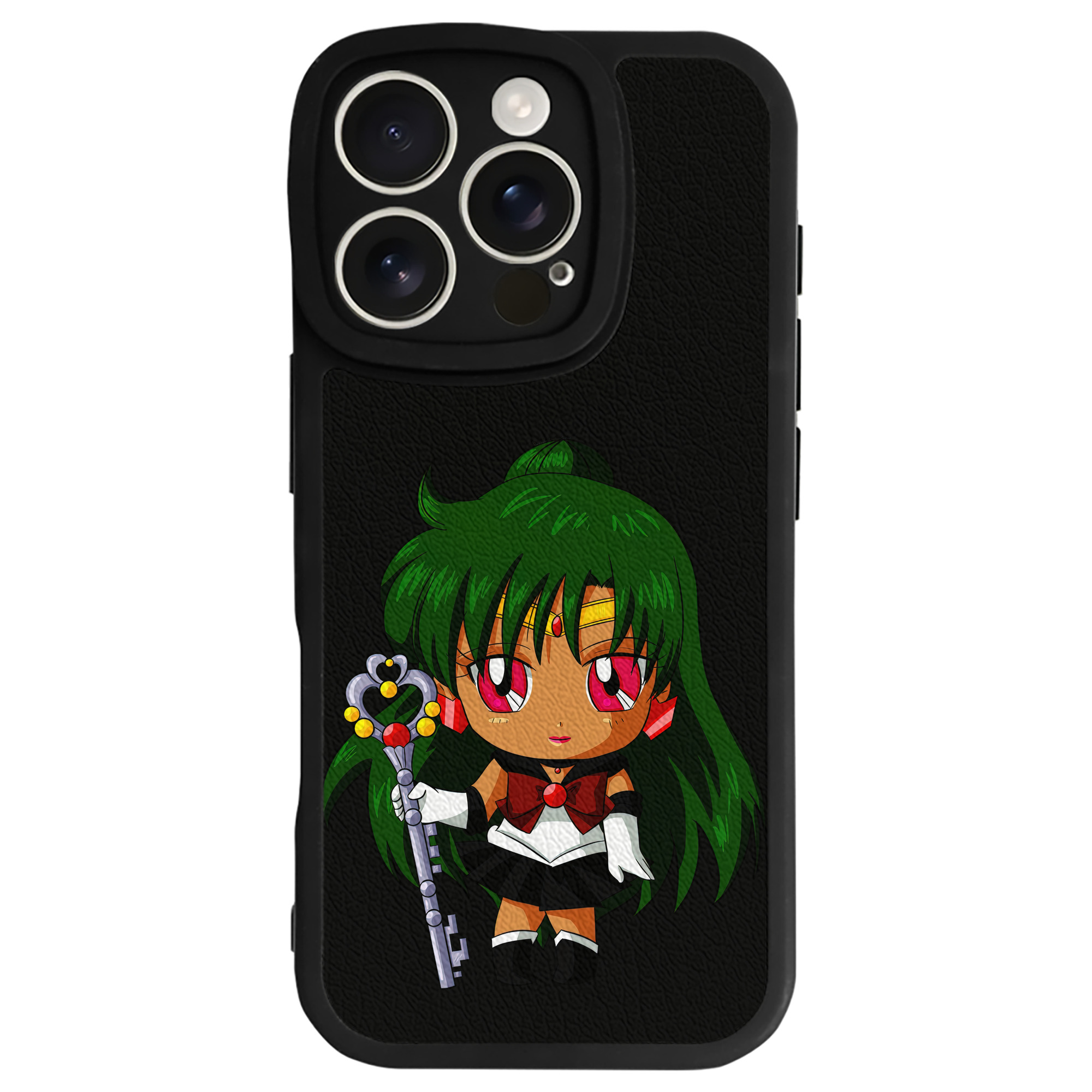 （画像用） 美少女戦士セーラームーン 冥王せつな Sailor Moon Meiou Setsuna 【iPhone 16シリーズ対応】シリコンスマホケース（レザー調） 材質：シリコン